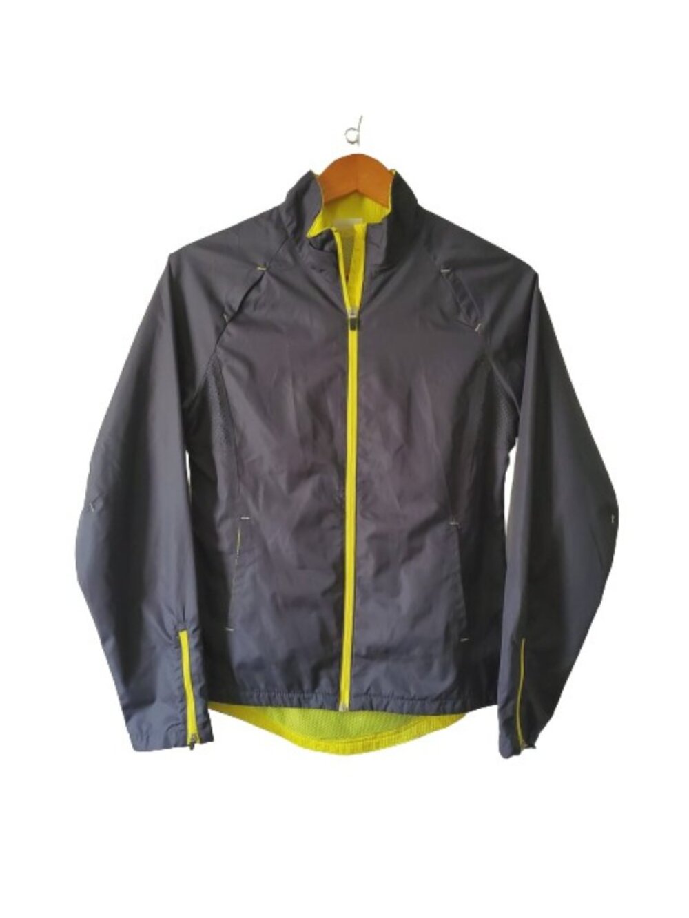 Danskin Now Women's Full Zip Vented Windbreaker Track Jacket Greystone S/CH(4-6) - Picture 3 of 16